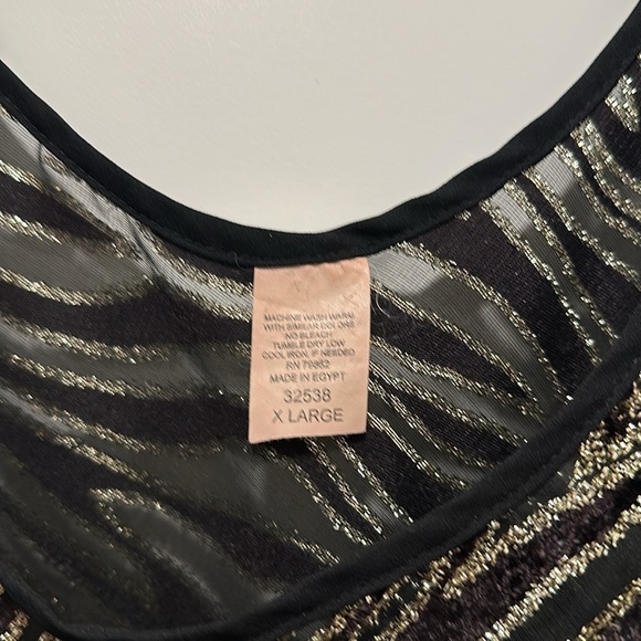 Vintage black velvet and silver Devoré Tank/ Camisole - Picture 4 of 4